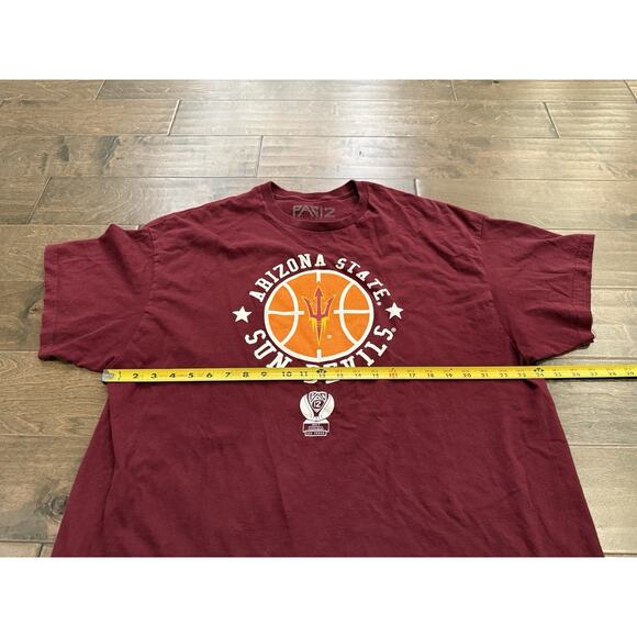 Pac 12 Mens Red Arizona State Sun Devils Short Sleeve T-Shirt Size XXL 2XL - Picture 7 of 7